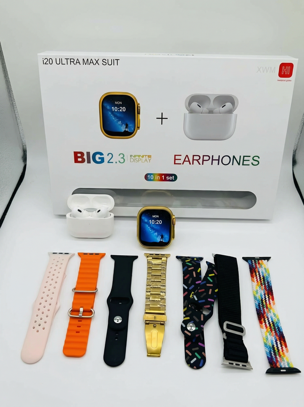 I20 Ultra Max 10-in-1 Smartwatch Combo + AirPods 2
