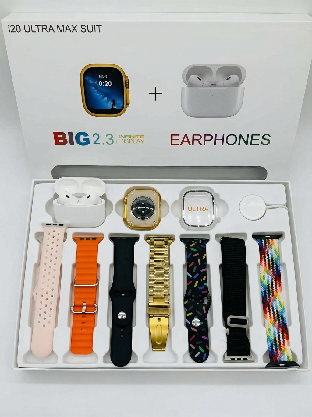 I20 Ultra Max 10-in-1 Smartwatch Combo + AirPods 2
